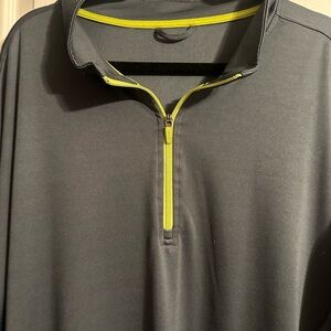 Reebok Charcoal Pullover with Neon Yellow Zipper